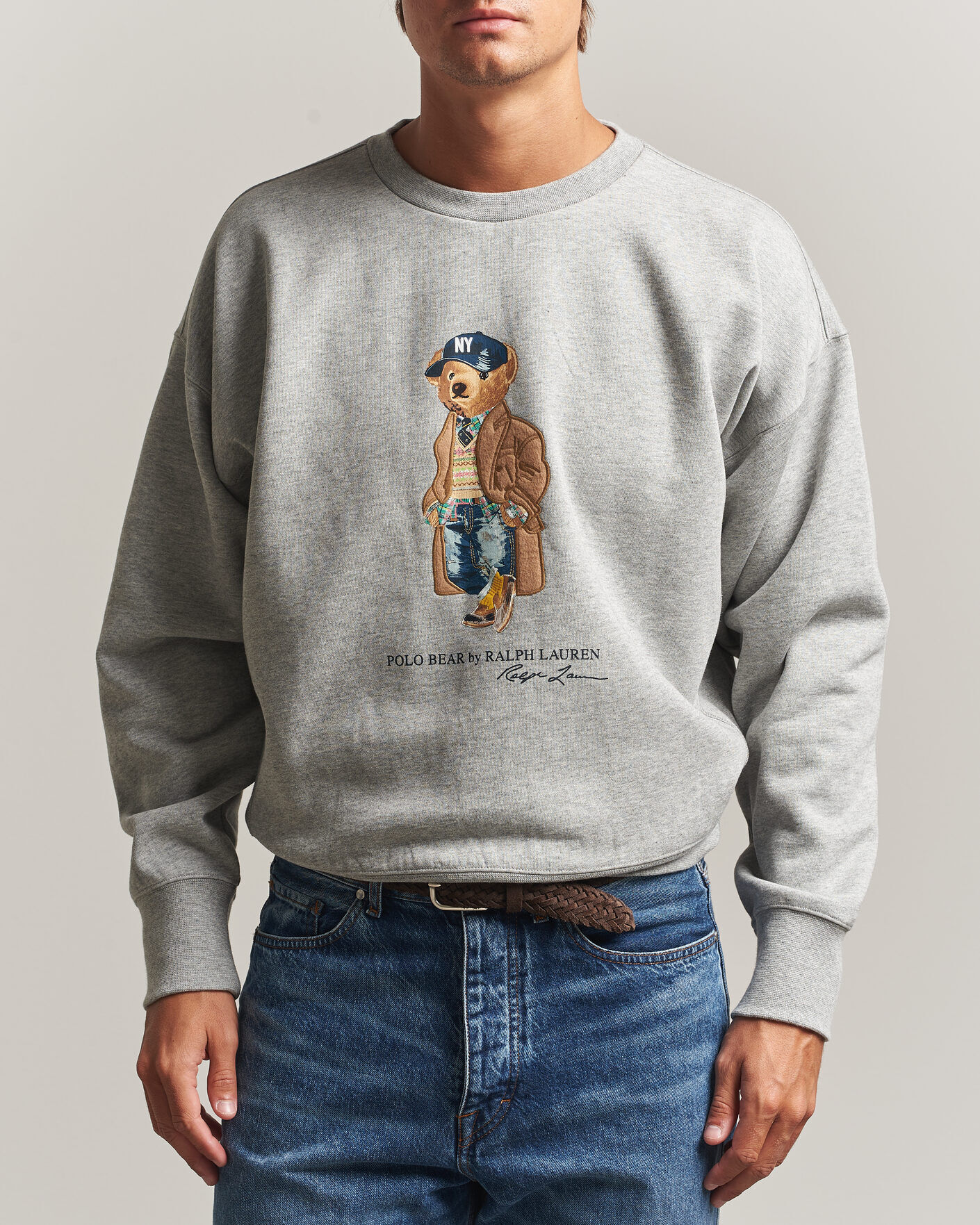 Polo Ralph Lauren Athletic Fleece Bear Sweatshirt Andover Heather men S Grå