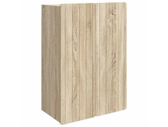 GFEROMRF Wandschrank Sonoma-Eiche 66 x 34,5 x 92 cm Holzwerkstoff Vintage-Look, Pendeltüren, Regalböden, wandmontiert, pflegeleicht