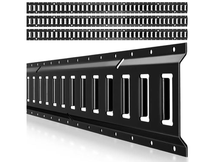 VEVOR Kit Rails Arrimage E-Track\, Lot de 4 Rails E Track 2\,3 m\, Capacité de Charge 909 kg\, Système d'Arrimage pour Fourgons\, Remorques\, Garages\, Fixation des Outils d'Atelier\, Sangles Non Incluses