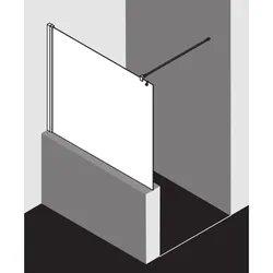 Kermi Liga Seitenwand LITWF08020VAK 80x200cm, silber/hochglanz, ESG klar, mit 90Grad Stabilisierung
