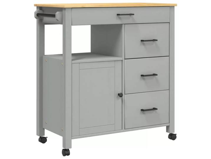 VidaXL - Küchenwagen kiefernholz, One Size, Grau