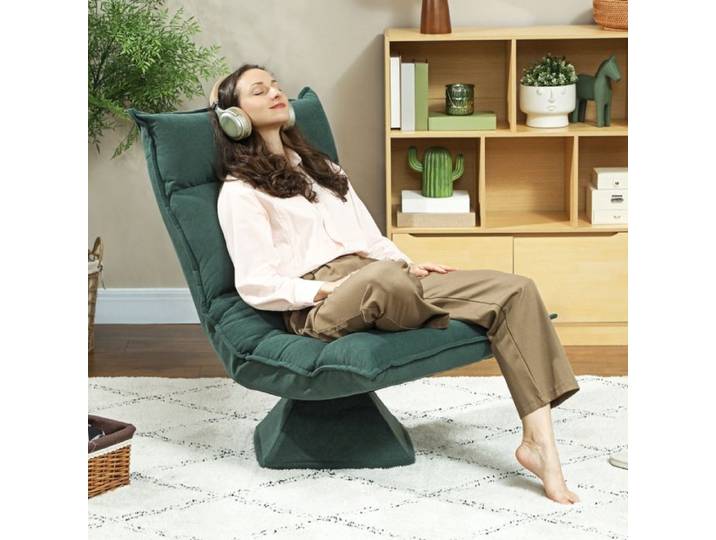 Fauteuil de sol pivotant à 360° avec dossier réglable en 5 positions canapé de sol pliable fauteuil de méditation canapé