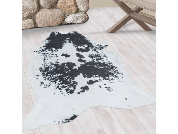 Teppich AYYILDIZ TEPPICHE ETOSHA 4114 , schwarz, B:100cm H:6mm L:135cm, Polyester, Teppiche, Teppich, Pflegeleicht / Moderner Fell Look