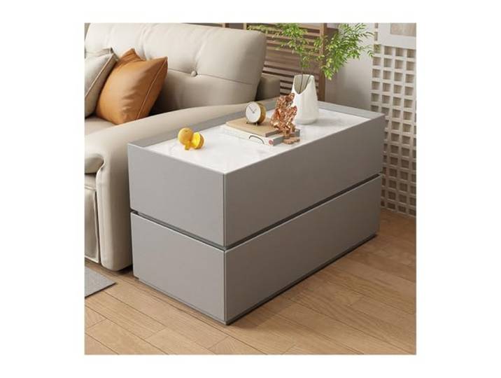 Ecklager Sofa-Beistelltisch aus Holz, Eck-Aufbewahrungs-Sideboard Einfacher Wohnzimmer-Nachttisch for den Haushalt(Grigio,80x40x60cm)