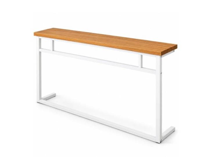Heizkörperregal mit Stange, Schmaler Konsolentisch Schmaler Beistelltisch mit Schwerlast-Metallgestell, Vielseitiges Regal Flur(White,100x20cm/39x7.9in)