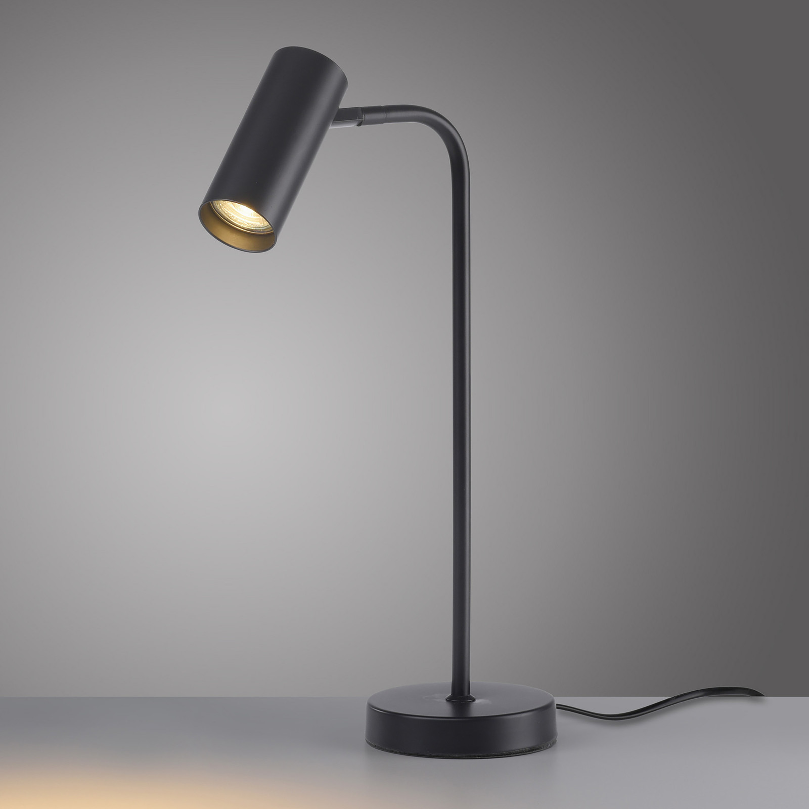 home24 LED-tafellamp Rik zwart metaal en kunststof B/D/H: 13 x 46 x 21 cm
