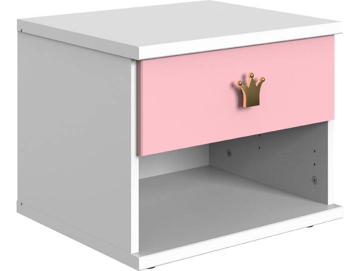 Nachtkommode WIMEX Cindy2 , rosa (weiß, rosé), B:46cm H:38cm T:40cm, Holzwerkstoff, Sideboards, Nachtkommode
