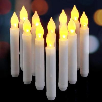 Inspired Living Flameless LED Taper Candles Battery Operated Flickering Warm Light For Wedding Church And Home Decor style Warm White 6pcs