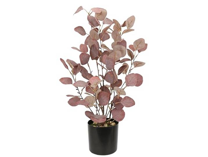 Künstliche Eukalyptuspflanze im Topf Rosé, 60 cm – naturgetreue Dekopflanze