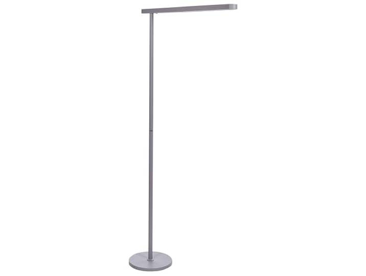 Beliani LED-Stehlampe Metall silber 186cm eckig mit langem Kabel und Schalter Perseus