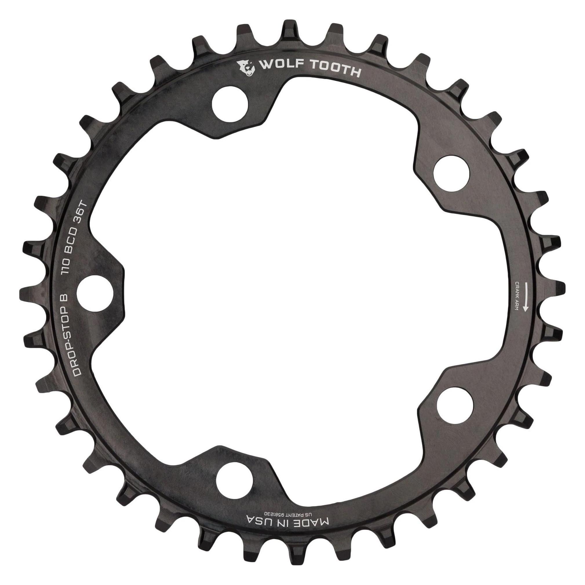 Wolf Tooth Gravel/CX/Road Kettenblatt, 110 BCD, 5-Loch, 52 Z., black (52) (11052-FT)