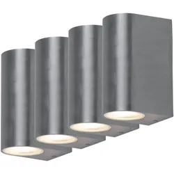 4er Set RGB LED ALU Up Down Wand Leuchten Fassaden Terrassen Außen Lampen dimmbar Fernbedienung