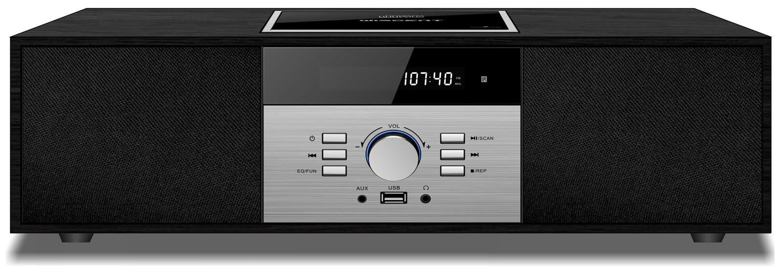 Selius Stereo-installatie Bluetooth - Zwart - 30 Watt - FM Radio - Compact Micro Hifi Systeem
