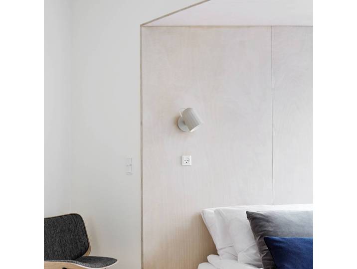 HAY Designer Wandlampe Noc Wall Button, weiß / opal, für Wohn- / Esszimmer, Aluminium, Design, Wandleuchte, Wandlampe Innen