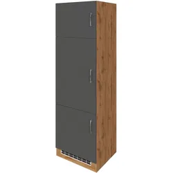 Held Kühlschrank-Umbauschrank ca. 60 cm Anthrazit/Eiche
