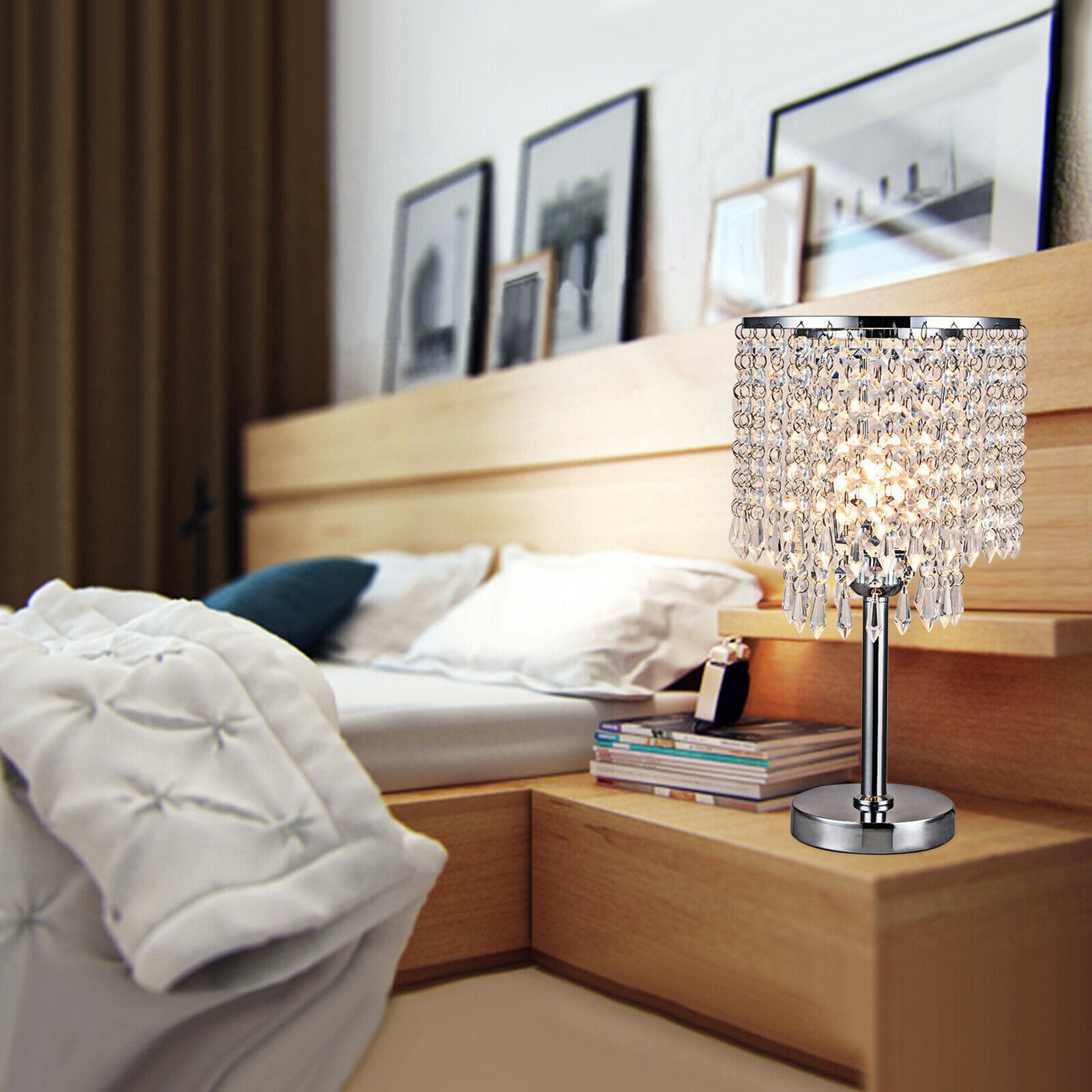Enjoyshopping Kristallen tafellamp voor woonkamer, slaapkamer of werkkamer