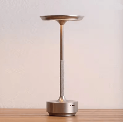 Inspire Essentials Wireless LED Desk Lamp With Touch Dimming And Rechargeable Design silver