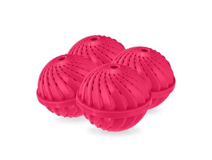 Relaxdays Boule de Lavage\, lot 4\, pour Machine à Laver\, protège l’Environnement et la Peau\, sans lessive\, Rose