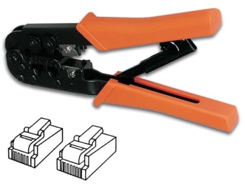 Toolland Multifunctionele krimptang voor RJ11, RJ12 en RJ45 modulaire connectoren