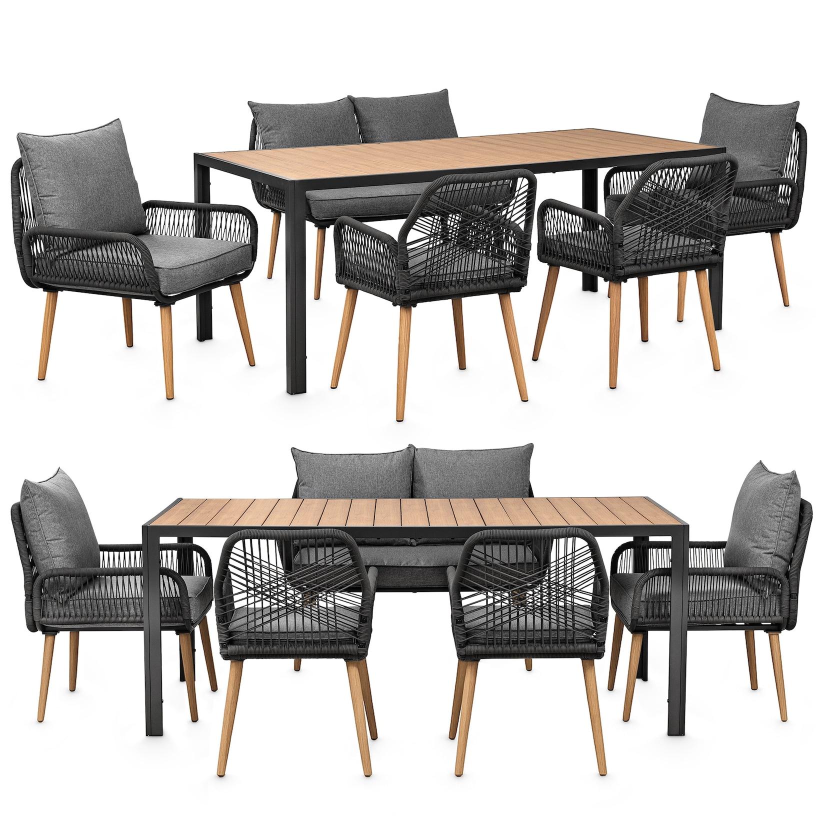 Swing&Harmonie Gartenmöbel Lounge-Set „SiennaXL“ für 6 Personen - anthrazit/holz