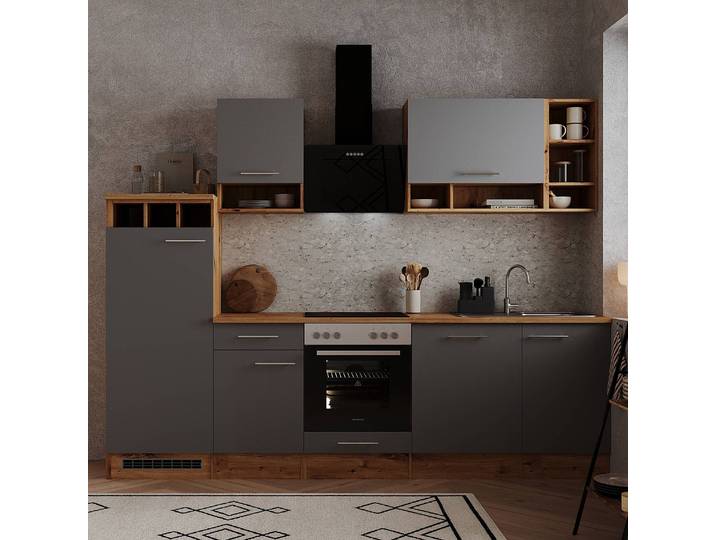 Cuisine équipée Hilde II 13 éléments 280cm Gris/Gris