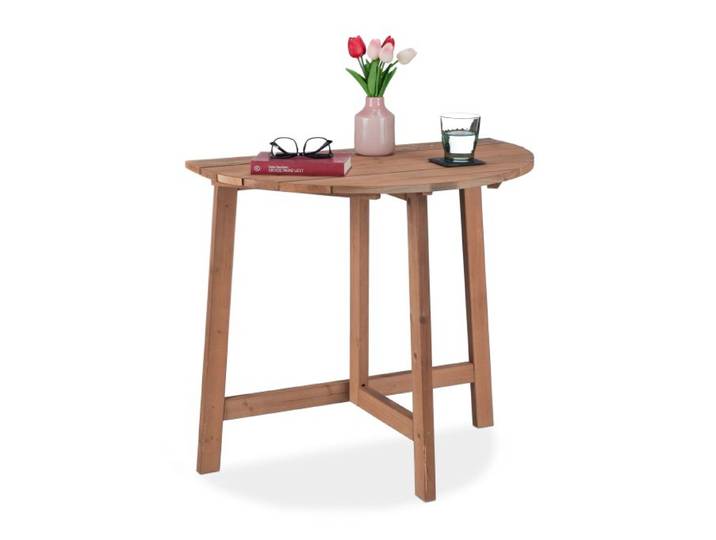 Relaxdays Halbrunder Klapptisch aus Holz