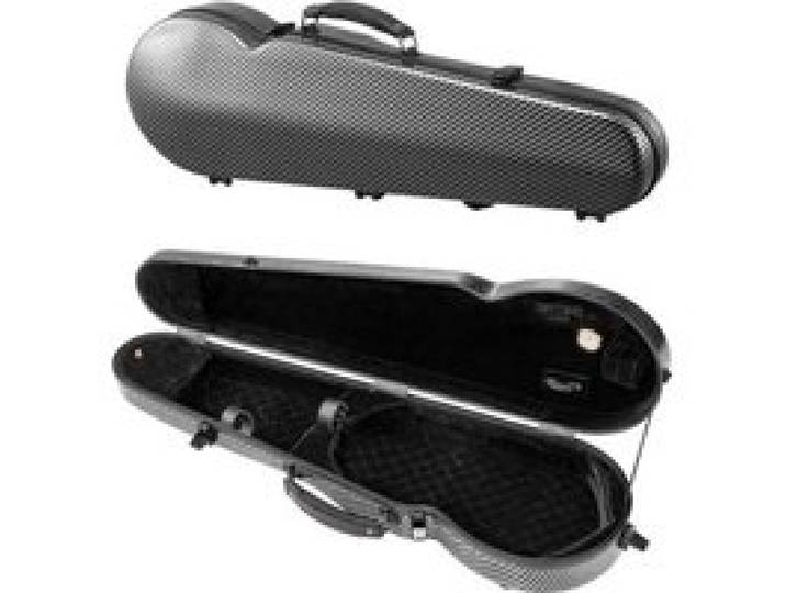 VEVOR Étui pour Violon 4/4, Fibre Carbone Composite, Léger Portable, Hygromètre Intégré, Doublure Peluche, Double Bandoulière, Anti-rayures, Forme Triangulaire Professionnelle, Transport Confortable