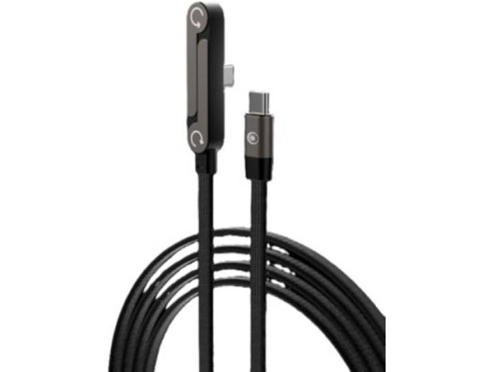 Force Power - Câble Usb 60w Usb-C Vers Usb-C Rétractable Coudé