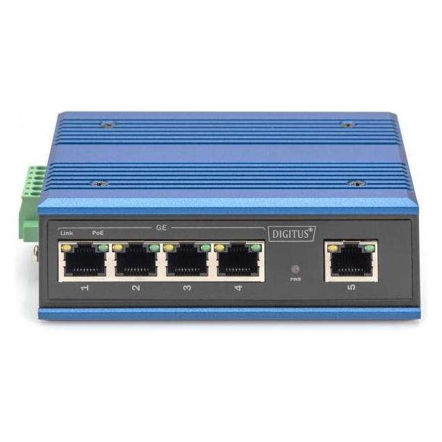 Digitus Industrieller 4-Port Gigabit PoE Switch + 1 Uplink Port (5 Ports) (DN-651120)