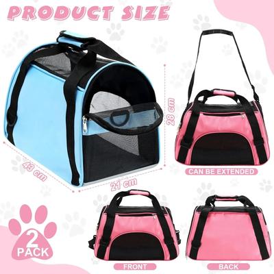 Uplifted Goods Portable Mesh Pet Carrier Bag blue m