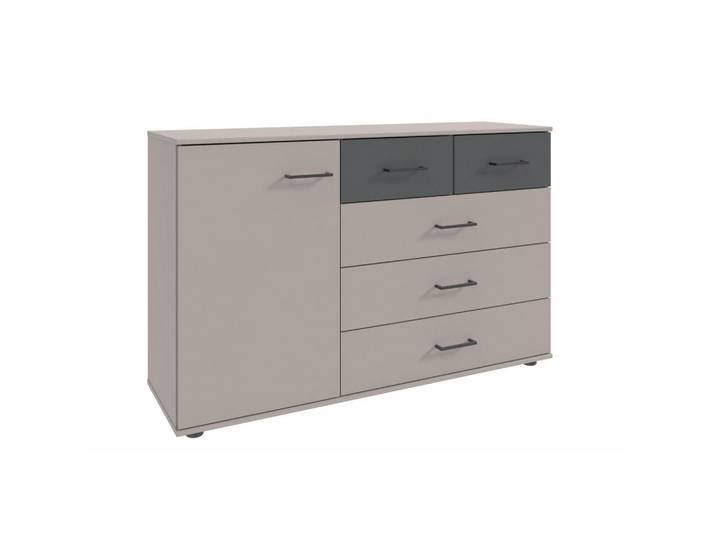 Boxxx Sideboard, Graphit, Grau, Kunststoff, 1 Fächer, 5 Schublade(n) Schubladen, 130x83x41 cm, Made in Germany, Wohnzimmer, Kommoden & Sideboards, Sideboards