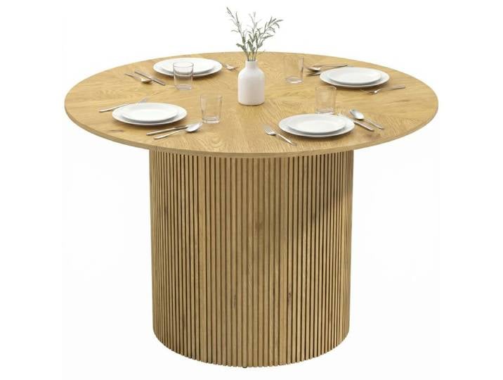 Table à manger - Table ronde salle à manger - Style moderne - Forme ronde - Finition chêne - Pour les repas en salle à manger