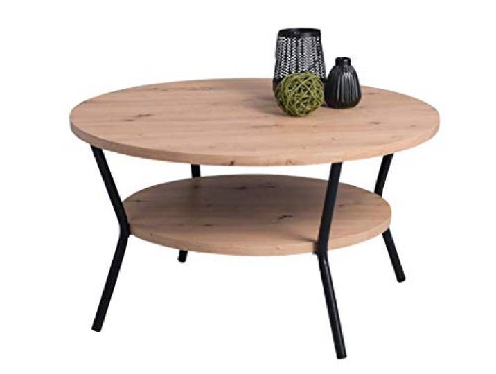 M2 Kollektion Aurora Couchtisch, Holzwerkstoff, Artisaneiche, Durchmesser 80cm, Höhe 45cm