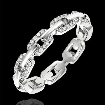 Edenly Ring Auge des Orients - Kubanische Kettenglieder mit Diamanten Variation