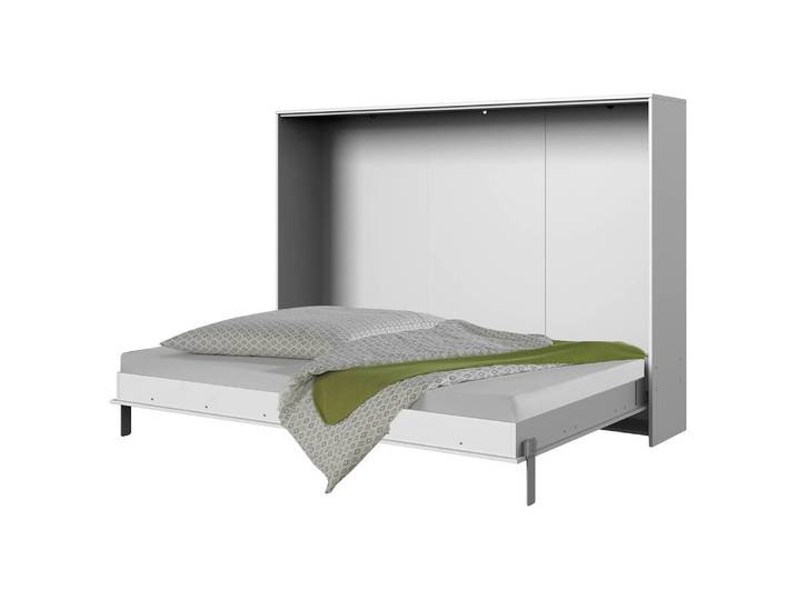 Klappbett - quer 140 x 200cm Spanplatte, foliert Weiß/Weiß