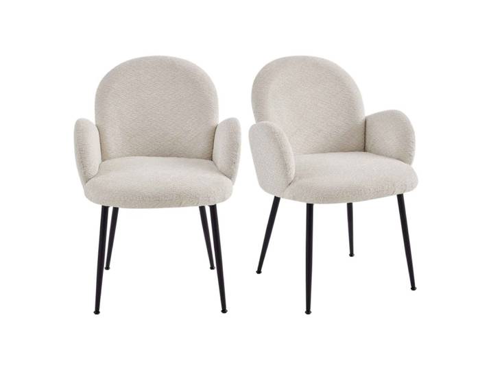 Chaise en tissu ikon coloris lin (x2)