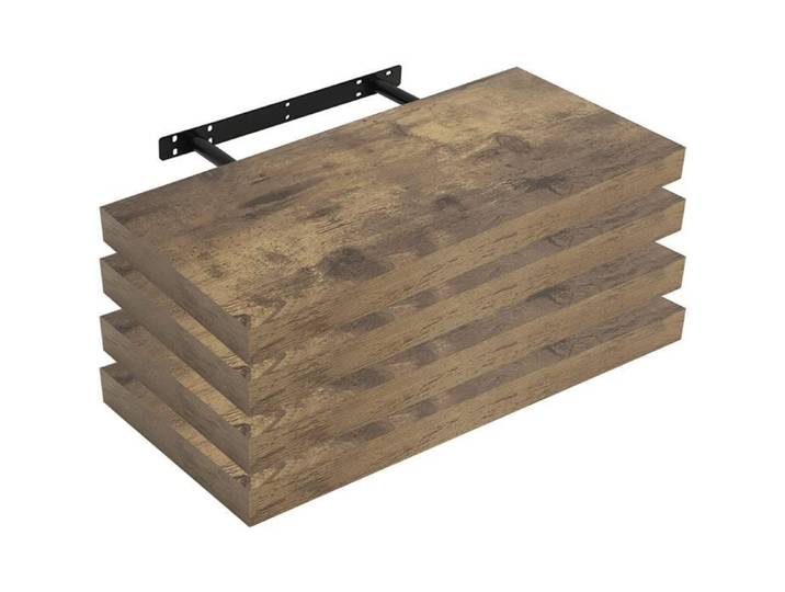 WOLTU Étagère Murale Lot de 4 Étagère Suspendue Étagère Flottante de CD DVD 60x23x3.8cm Marron Rustique RG9319hov-4