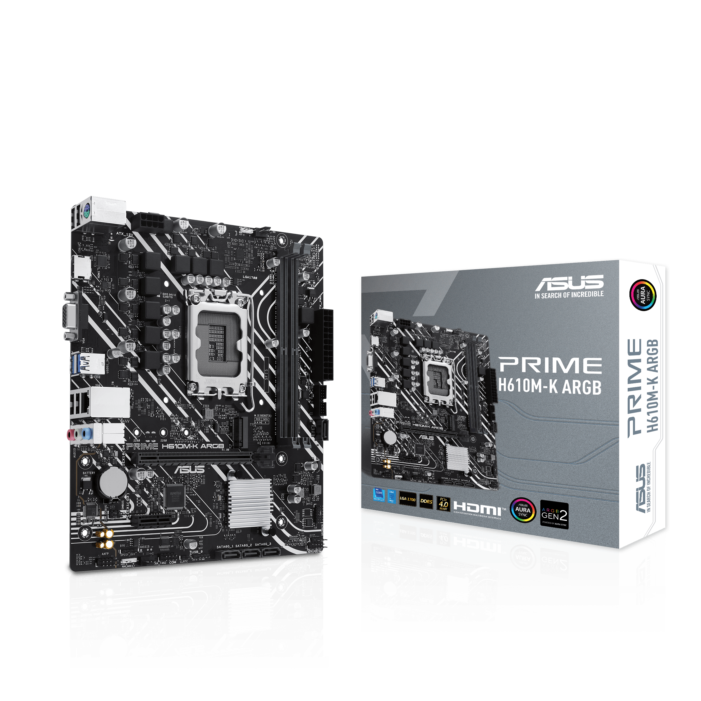 ASUS PRIME H610M-K ARGB mATX Mainboard - Sockel 1700