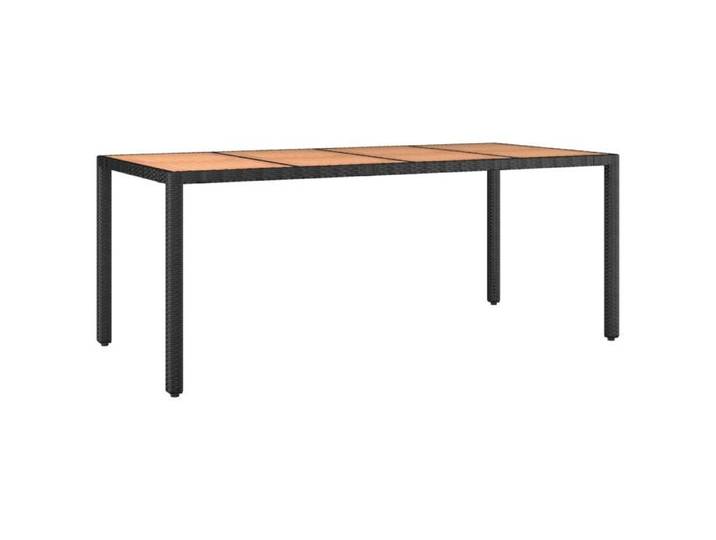 （Noir） Table de jardin Aspect Bois 4 places - plateau en bois Noir Résine tressée bois massif SOLDES38776