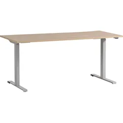 Schreibtisch SCHILDMEYER "Antero", braun (eiche hellfarben, silberfarben, eiche hellfarben), B:160cm H:71cm T:75cm, Tische, Schreibtisch, Solide Verarbeitung - Dieses Produkt ist in Deutschland gefertigt