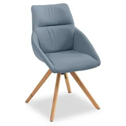 MAISON Stuhl Ontario Leder Blau Blue