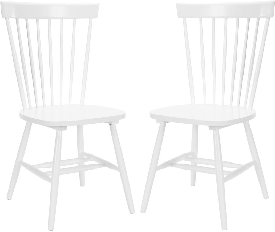 George Oliver Paulo Solid Wood Slat Dining Chair White 91.44cm H X 51cm W X 46cm D