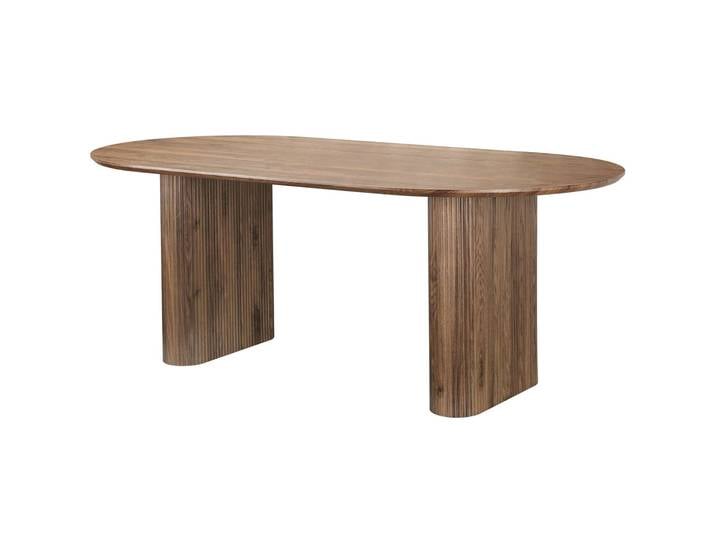 Esstisch GOODPRODUCT Bostonia , braun (braun, braun, braun), B:200cm H:76cm T:100cm, Tische, Esstisch, ovaler Esstisch, Beine mit Rillenstruktur, pflegeleicht, Höhe 76 cm