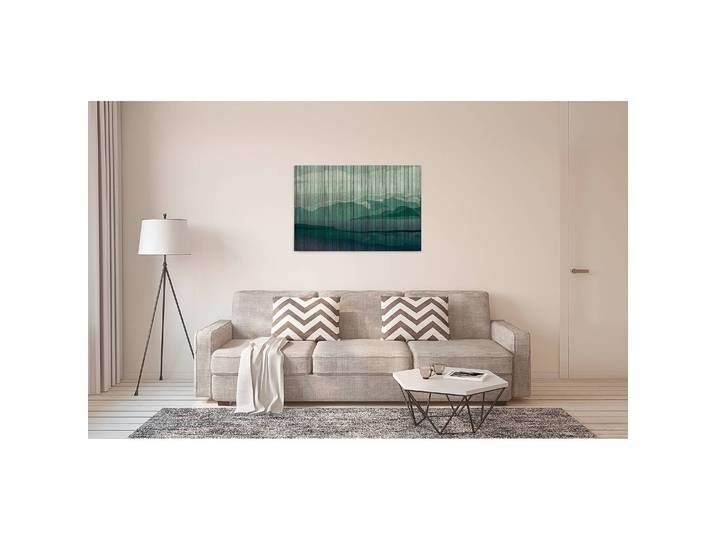 Impression sur toile Mountains Polyester PVC / Épicéa Vert/Vert 90 x 60cm