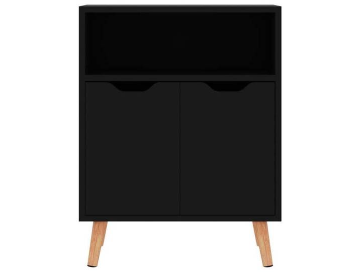 Buffet de rangement - Buffet noir brillant 60x30x72 cm - Bois d'ingénierie - Assemblage requis（7984）