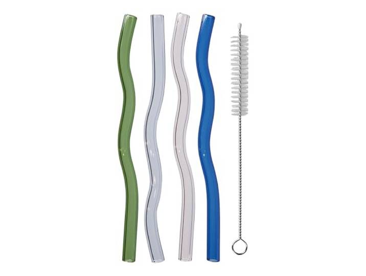 BUTLERS 5-tlg. Trinkhalm-Set L 15 cm Glas - LONG DRINK -
