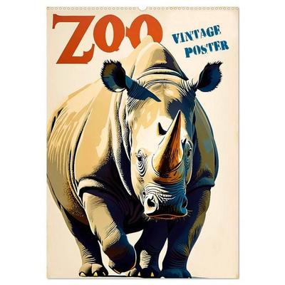 Zoo Vintage-Poster (Wandkalender 2026 DIN A2 hoch), CALVENDO Monatskalender