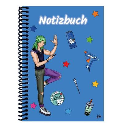 A 4 Notizbuch Manga Quinn, blau, kariert