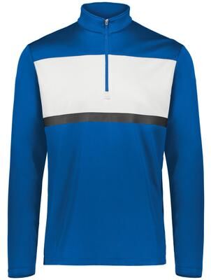 Holloway 222591 Prism Bold 1/4 Zip Pullover T-Shirt in Royal/White size Large   Polyester