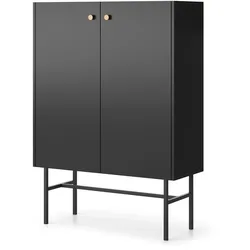 HIGHBOARD Dinley 2T Schwarz 93,2/131,7/39 cm – mit schwarzen Beinen im minimalistischen Design